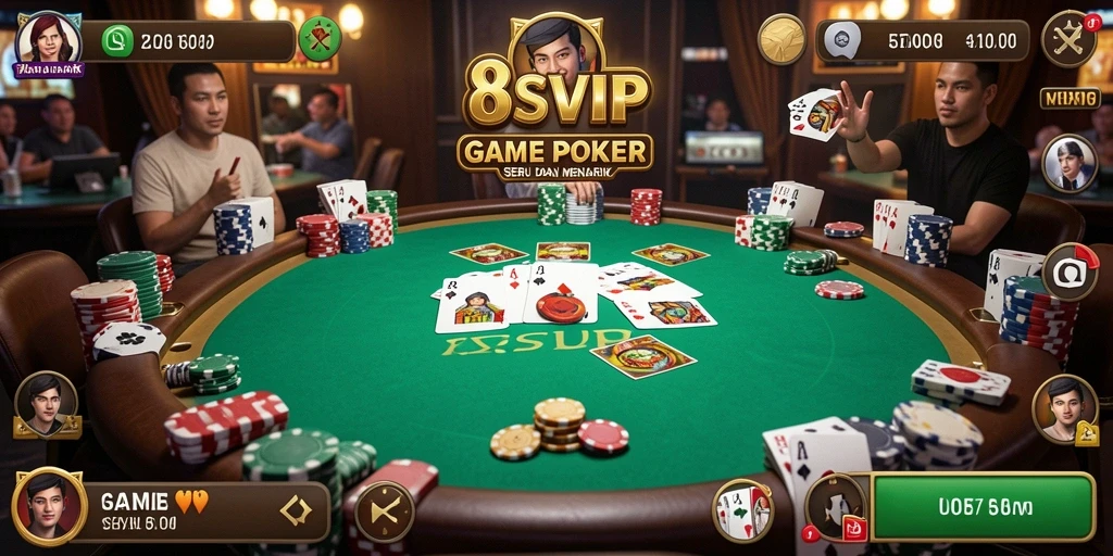 Gameplay seru dalam aplikasi Poker 8SVIP.