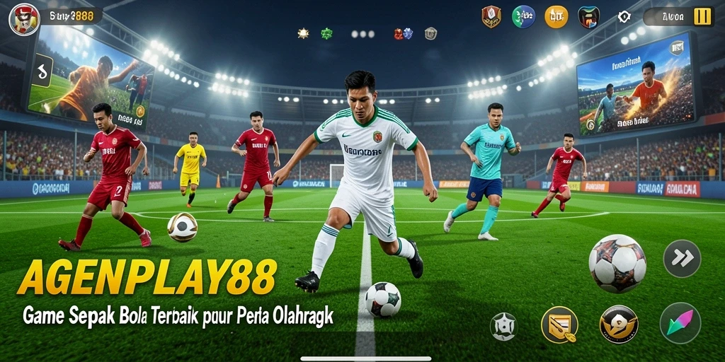 Tampilan gameplay sepak bola yang mendebarkan di AGENPLAY88.