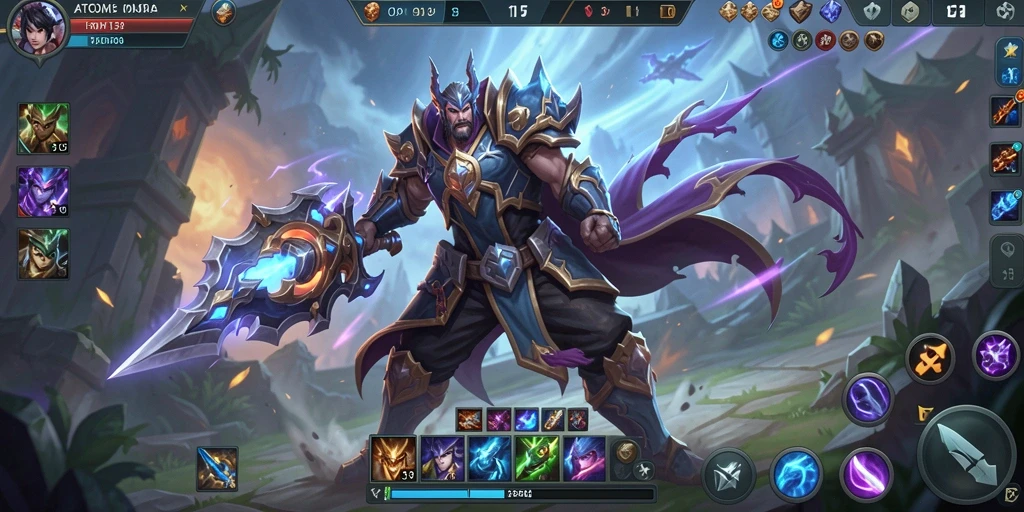 Tampilan gameplay seru di ATOM138 dengan aksi MOBA yang intens.
