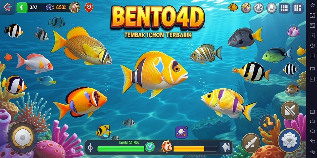 Tangkapan layar BENTO4D menunjukkan aksi seru dalam berburu ikan.