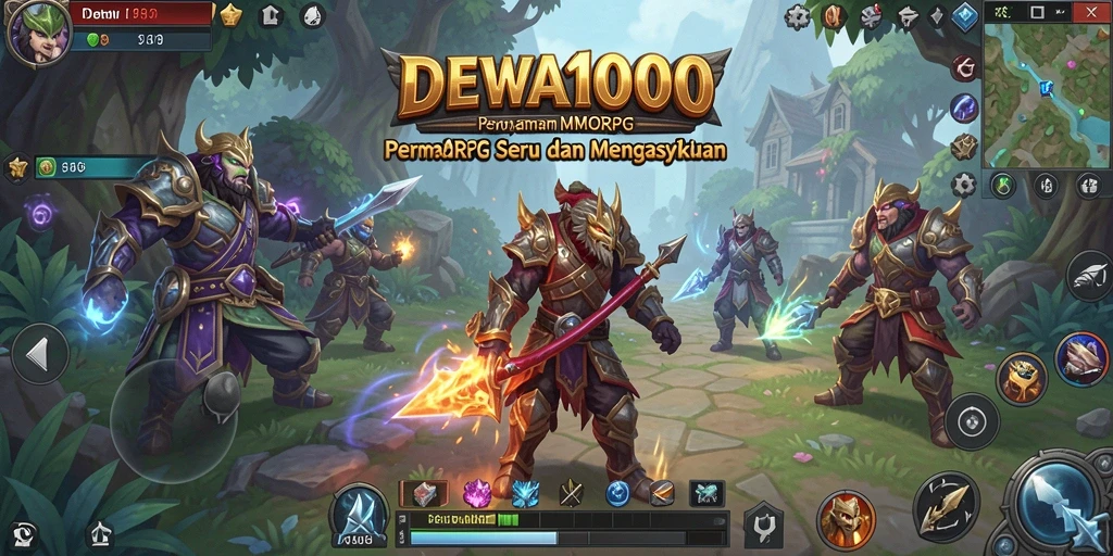 Tampilan gameplay DEWA1000 yang mendebarkan dalam petualangan MMORPG.