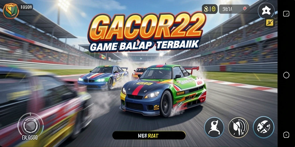 Tampilan gameplay balap penuh aksi di GACOR22.