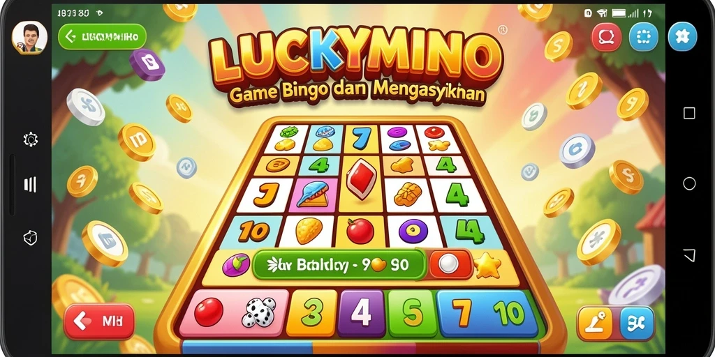 Tampilan screenshot utama LUCKYMINO menunjukkan gameplay seru permainan Bingo.