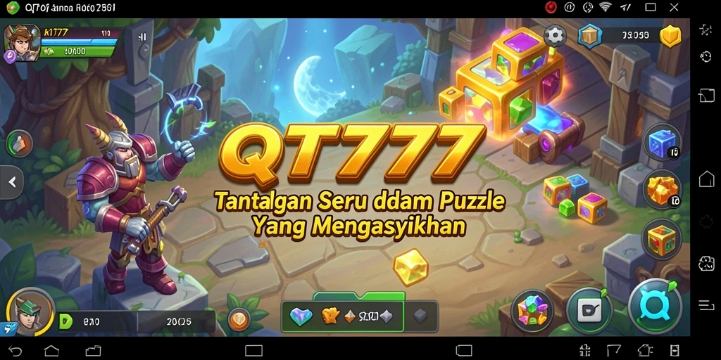 Tampilan gameplay QT777 dengan grafik Puzzle yang menarik.