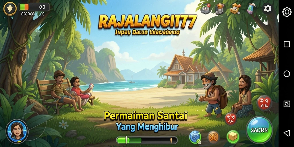 Tampilan gameplay RAJALANGIT77 yang ceria dan mengasyikkan.