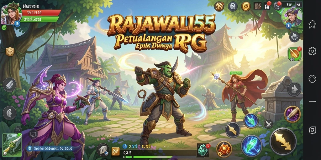 Tampilan gameplay menarik RAJAWALI55 dalam petualangan RPG.