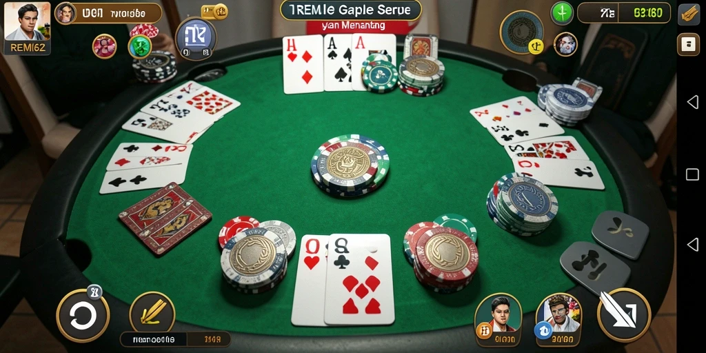 Tampilan gameplay Gaple yang menarik dan interaktif di REMI62.