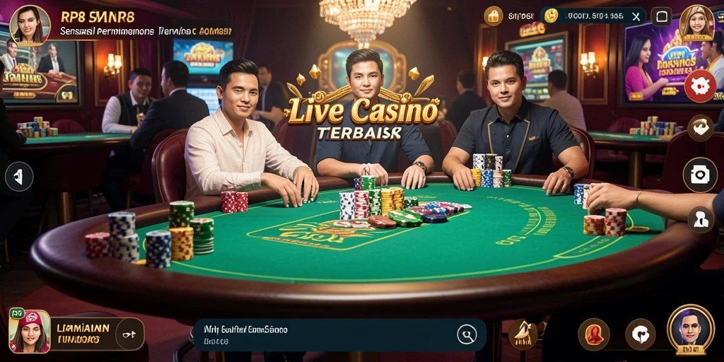 Tampilan screenshot permainan Live Casino RP8 dengan dealer langsung.