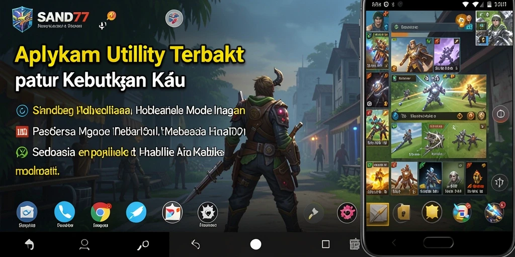 Tampilan antarmuka utama SAND77 yang sederhana dan efisien.