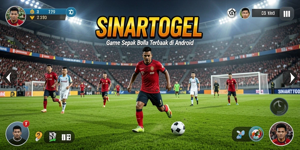 Screenshot gameplay SINARTOGEL dengan aksi sepak bola yang seru.
