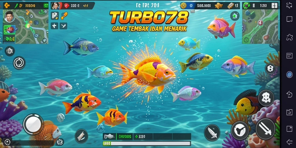 Tampilan seru gameplay Tembak Ikan di TURBO78.