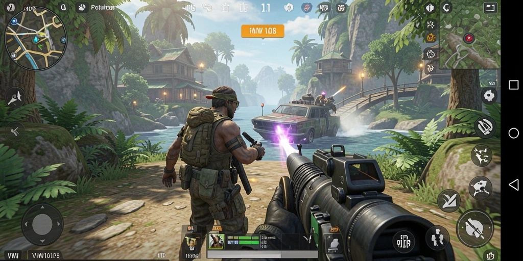 Screenshot utama gameplay VW108 yang penuh aksi dan strategi TPS.