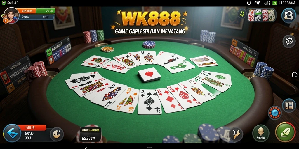 Tampilan gameplay Gaple yang menarik dan interaktif di WK888.